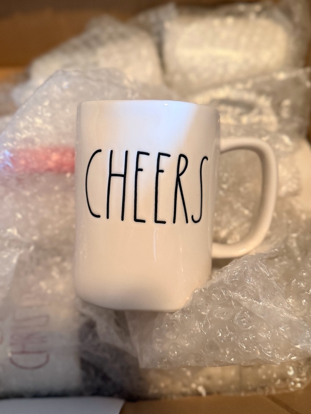 Rae Dunn Cheers Mug - Cream with Black Lettering - Picture 3 of 3